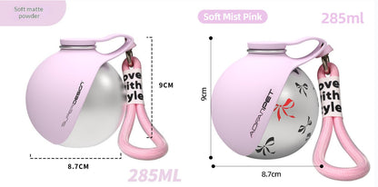Pet water bottle with attached bowl for outdoor walks